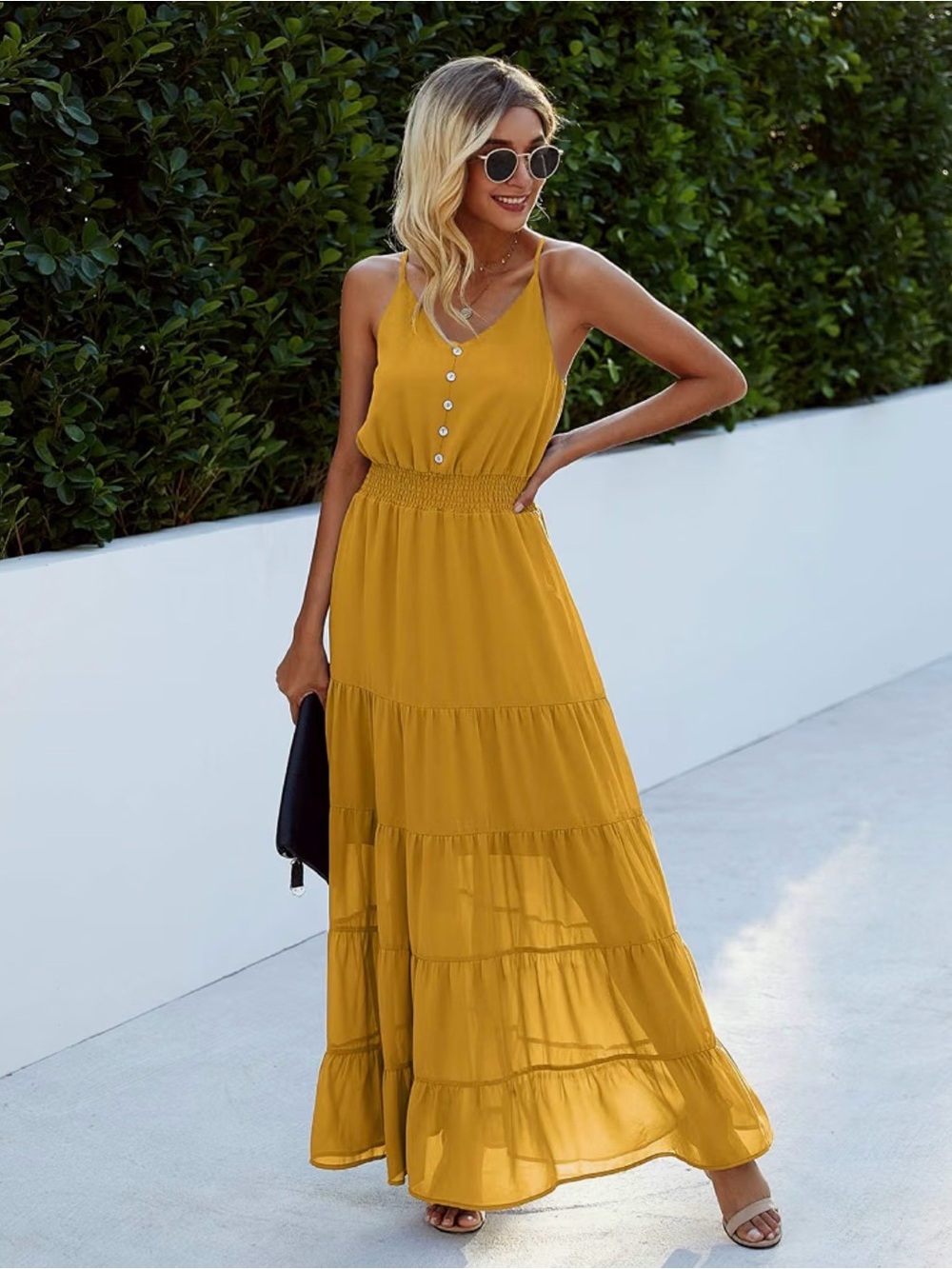 PRETTYGARDEN Women's Spaghetti Strap Summer Maxi Dress - Size S